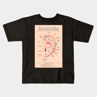 Ear Piercing Infographic Chart Kids T-Shirt